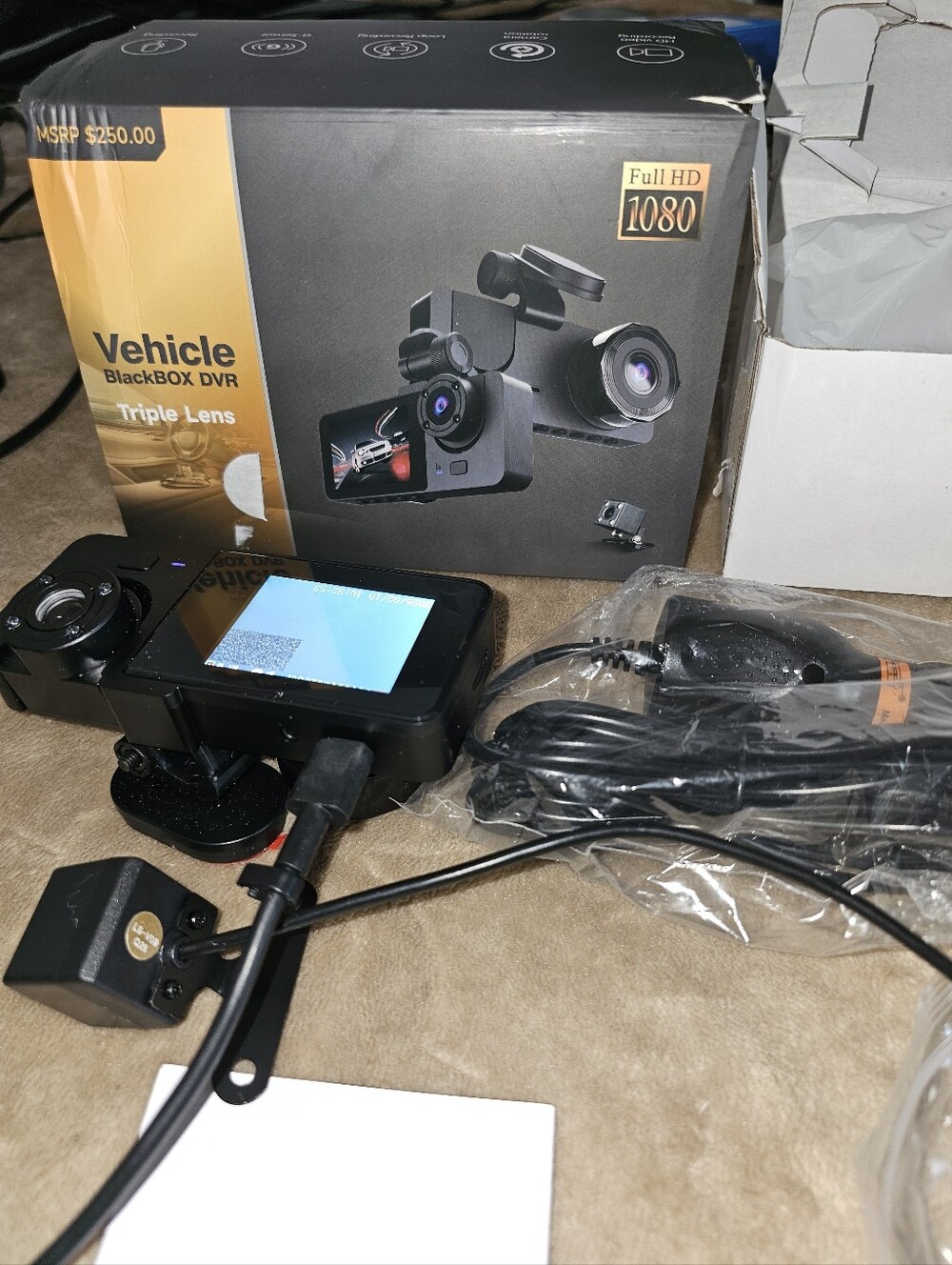 Triple Lens Dash Camera – Black